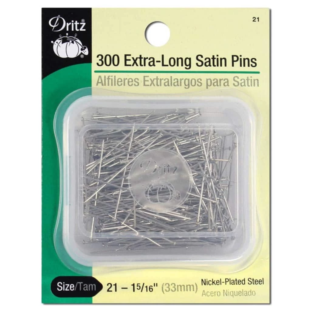 New 🎉 300 Extra Long Satin Pins by Dritz ⭐ 1 New 🎉 300 Extra Long Satin Pins by Dritz ⭐