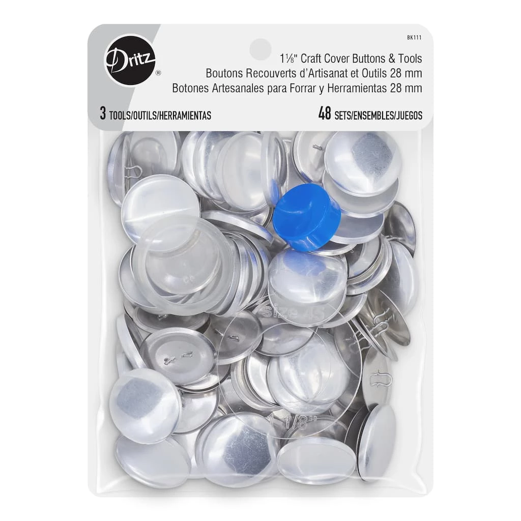 Budget ๐ฅ Dritz® Silver Craft Cover Buttons & Tools, 48 Sets โญ 1 Budget ๐ฅ Dritz® Silver Craft Cover Buttons & Tools, 48 Sets โญ