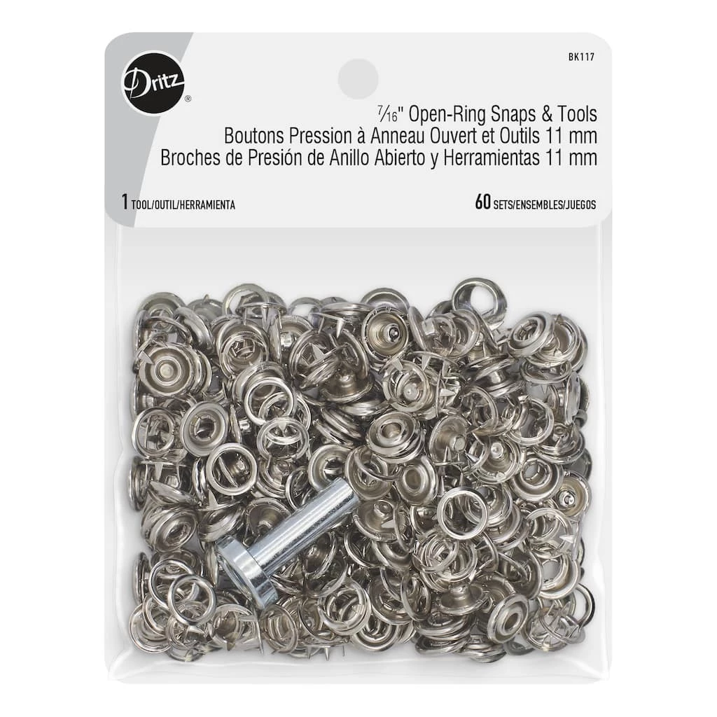 Cheap ⌛ Dritz® Silver Open-Ring Snaps & Tools, 60 Sets 🤩 1 Cheap ⌛ Dritz® Silver Open-Ring Snaps & Tools, 60 Sets 🤩