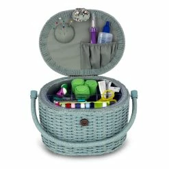 New 🎉 Dritz® Soft Green Floral Small Oval Weaved Sewing Basket 🎁 7 New 🎉 Dritz® Soft Green Floral Small Oval Weaved Sewing Basket 🎁 -Deals Dritz Store D501569S 4