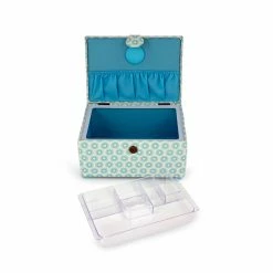Best Pirce 😀 Dritz® Blue Retro Small Rectangular Sewing Basket 😉 -Deals Dritz Store D501570S 4