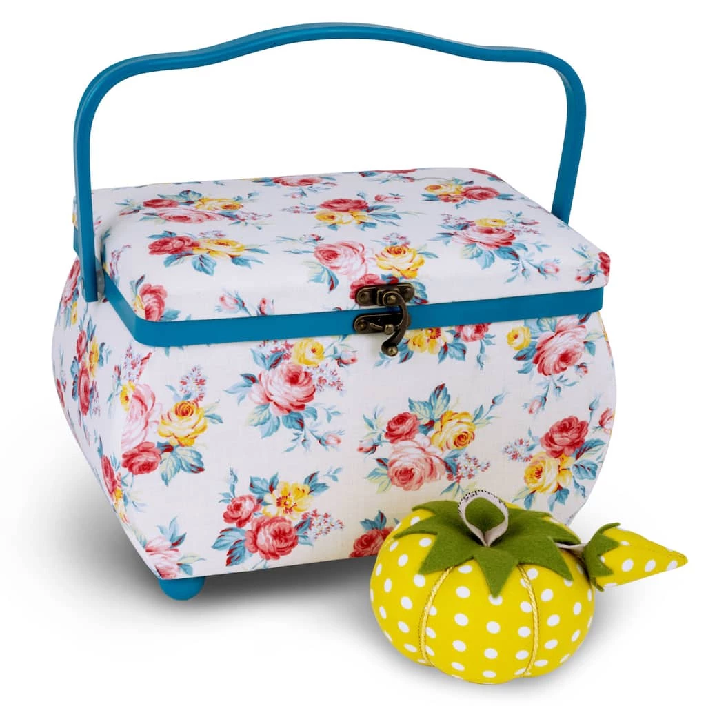 Best deal 💯 Dritz® Bright Floral Medium Curved Sewing Basket With Tomato Pincushion 🔥 1 Best deal 💯 Dritz® Bright Floral Medium Curved Sewing Basket With Tomato Pincushion 🔥