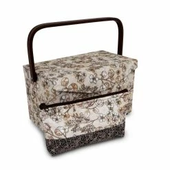 Best deal ❤️ Dritz® Neutral Floral Medium Rectangular Sewing Basket With Zippered Case 🛒
