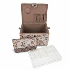 Flash Sale 😉 Dritz® Neutral Sewing Large Rectangular Sewing Basket With Zippered Case 😍 -Deals Dritz Store D501574S 4