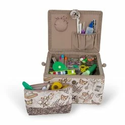 Flash Sale 😉 Dritz® Neutral Sewing Large Rectangular Sewing Basket With Zippered Case 😍 -Deals Dritz Store D501574S 6