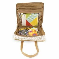 Buy 🎉 Dritz® Beige Floral All-Purpose Project Organizer Bag 😀 -Deals Dritz Store D501575S 4