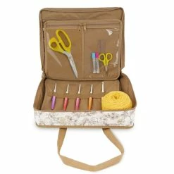 Buy 🎉 Dritz® Beige Floral All-Purpose Project Organizer Bag 😀 -Deals Dritz Store D501575S 5