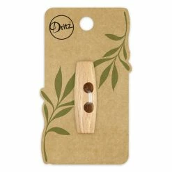 New ❤️ Dritz® 41mm Natural Sustainable Wood Toggle Button, 3ct. 👏