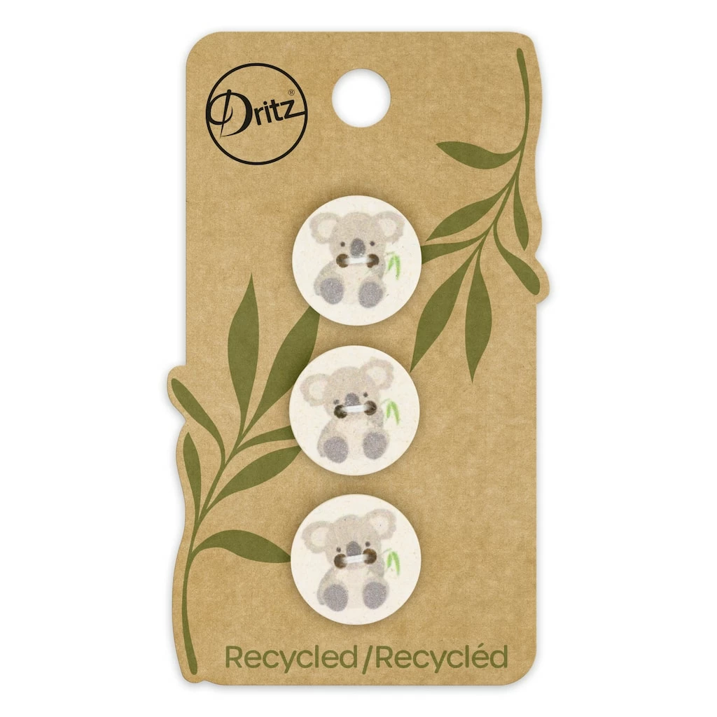 Budget ⭐ Dritz® 18mm Natural Recycled Cotton Koala Button, 9ct. ❤️ 1 Budget ⭐ Dritz® 18mm Natural Recycled Cotton Koala Button, 9ct. ❤️