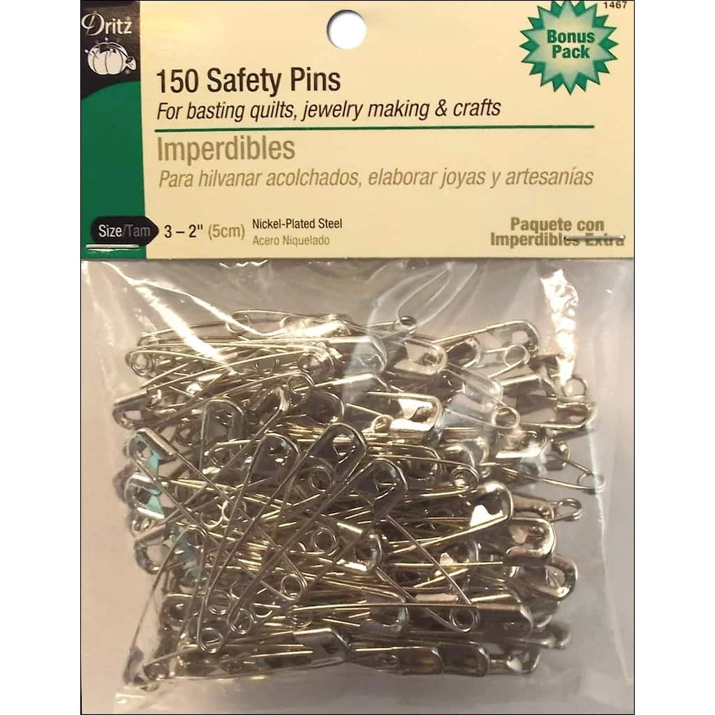 Brand new 🔔 Dritz® Size 3 Nickel Safety Pins, 150ct. 🥰 1 Brand new 🔔 Dritz® Size 3 Nickel Safety Pins, 150ct. 🥰