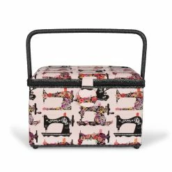 Buy 🌟 Dritz® Large Pink Sewing Machines Sewing Basket 🌟 -Deals Dritz Store D652657S 3