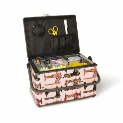 Buy 🌟 Dritz® Large Pink Sewing Machines Sewing Basket 🌟 -Deals Dritz Store D652657S 5