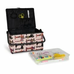 Buy 🌟 Dritz® Large Pink Sewing Machines Sewing Basket 🌟 -Deals Dritz Store D652657S 6