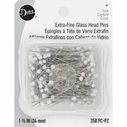 Deals ❤️ Dritz® 1.375" White Extra Fine Glass Head Pins, 250ct. 💯