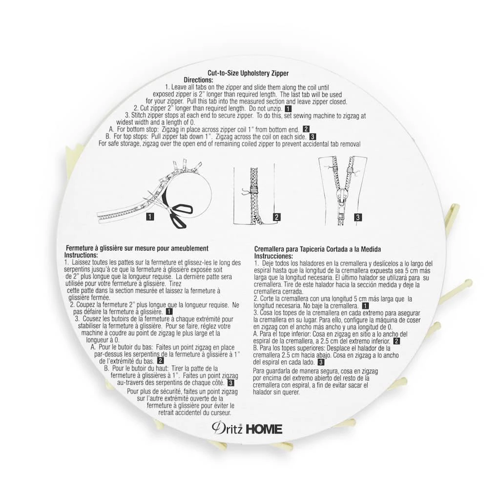 Outlet 🎉 Dritz® Home Cream Cut-To-Size Upholstery Zipper, 3.25yd. 🌟 2 Outlet 🎉 Dritz® Home Cream Cut-To-Size Upholstery Zipper, 3.25yd. 🌟 - Image 2