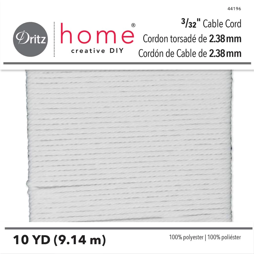 Deals โจ Dritz® Home White Polyester 3/32" Cable Cord, 10yd. ๐ 1 Deals โจ Dritz® Home White Polyester 3/32" Cable Cord, 10yd. ๐