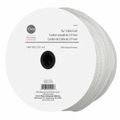 Discount ❤️ Dritz® Home White 5/32" Polyester Cable Cord, 144yd. 🥰