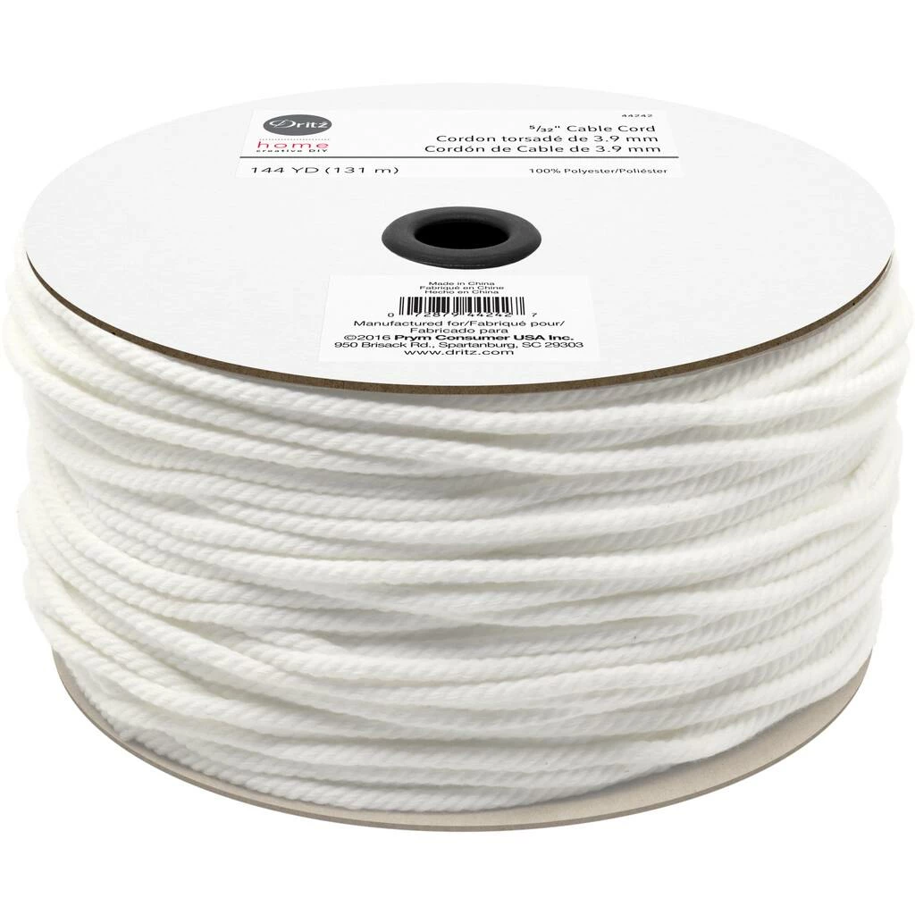 Discount ❤️ Dritz® Home White 5/32" Polyester Cable Cord, 144yd. 🥰 2 Discount ❤️ Dritz® Home White 5/32" Polyester Cable Cord, 144yd. 🥰 - Image 2
