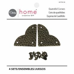 Coupon 🌟 Dritz® Home Antique Brass Small Textured Quatrefoil Corners, 3ct. 🔔 -Deals Dritz Store D652723S 5