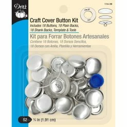 Cheap 🛒 Dritz® 3/4'' Nickel Craft Cover Button Kit with Tools, 18 Sets 😍
