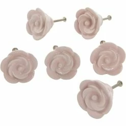 Discount 👏 Dritz® Home Pale Pink Ceramic Flower Knob, 6ct. 🥰