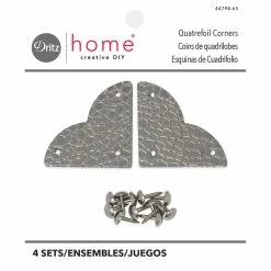 Outlet ✨ Dritz Home Nickel Textured Quatrefoil Corners ✔️