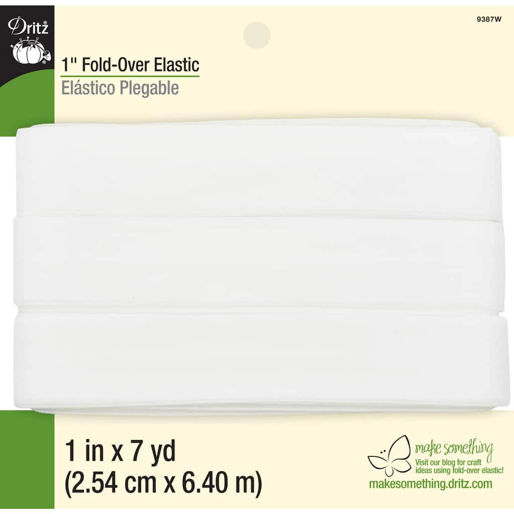 Discount ๐ Dritz® White Fold-Over Elastic, 1" x 7yd. ๐ 1 Discount ๐ Dritz® White Fold-Over Elastic, 1" x 7yd. ๐