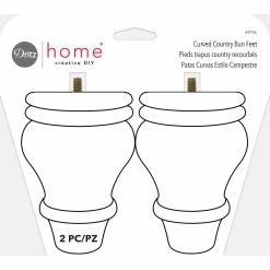 New โค๏ธ Dritz® Home Wood Curved Country Bun Feet, 2ct. ๐งจ