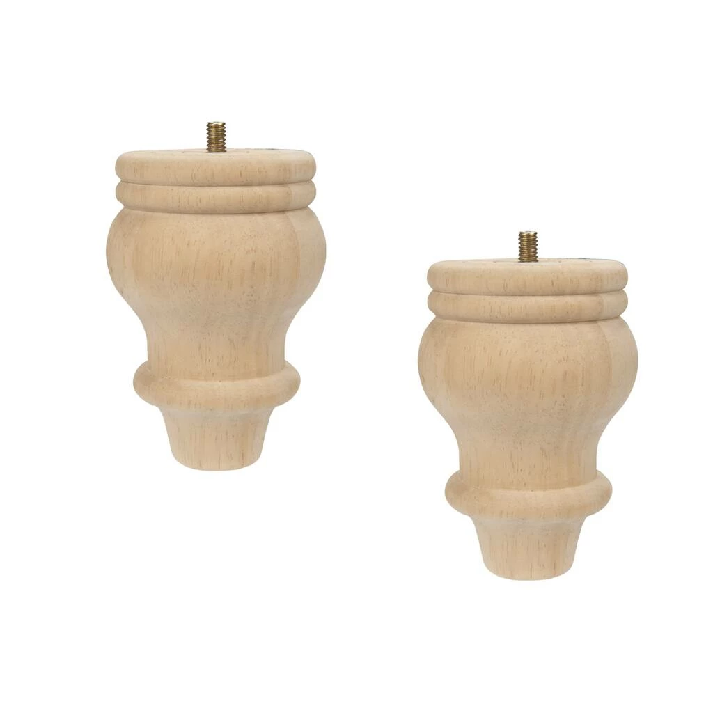 New โค๏ธ Dritz® Home Wood Curved Country Bun Feet, 2ct. ๐งจ 2 New โค๏ธ Dritz® Home Wood Curved Country Bun Feet, 2ct. ๐งจ - Image 2