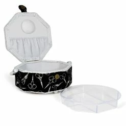 Discount 🔔 Dritz® Small Black Scissors Octagon Sewing Basket ✨ -Deals Dritz Store D652832S 3