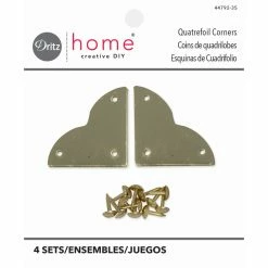 Hot Sale ๐ Dritz® Home Small Brass Smooth Quatrefoil Corners, 3 Pack ๐คฉ