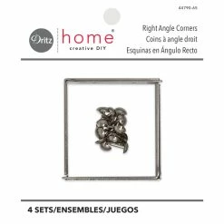 Promo ⭐ Dritz® Home Nickel Small Campaign Textured Right Angles, 4ct. 🎉