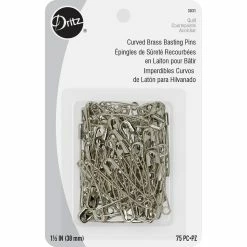 New โญ Dritz® 1.5" Nickel-Plated Brass Curved Basting Pins, 75ct. โค๏ธ