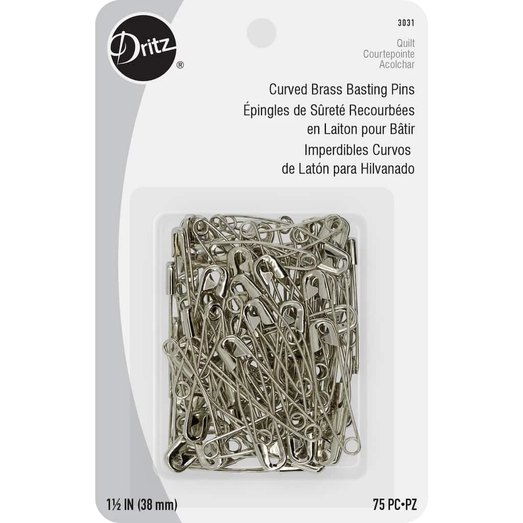 New ⭐ Dritz® 1.5" Nickel-Plated Brass Curved Basting Pins, 75ct. ❤️ 1 New ⭐ Dritz® 1.5" Nickel-Plated Brass Curved Basting Pins, 75ct. ❤️