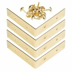 Flash Sale 🤩 Dritz Home® Small Brass Campaign Smooth Right Angle Corners, 4ct. 🌟 -Deals Dritz Store D652941S 7