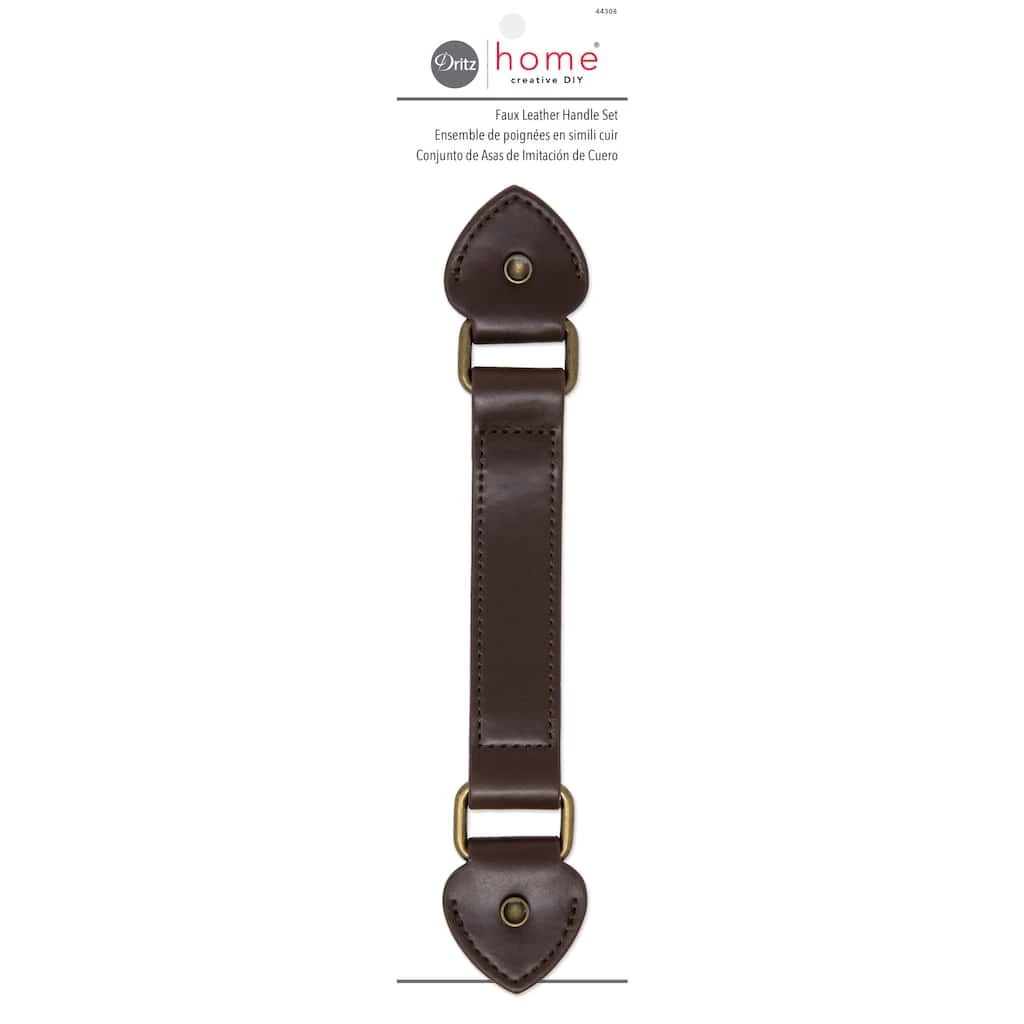 Promo 💯 Dritz Home® Dark Brown Faux Leather Handle Set 🤩 1 Promo 💯 Dritz Home® Dark Brown Faux Leather Handle Set 🤩